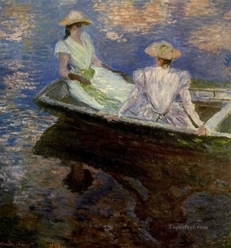 クロード・モネ Painting - ボートに並ぶ若い女の子たち クロード・モネ